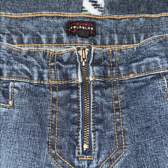(Vintage) Heart Moon Star Split Hem Flare Jeans, Sz. 10 - Picture 12 of 16